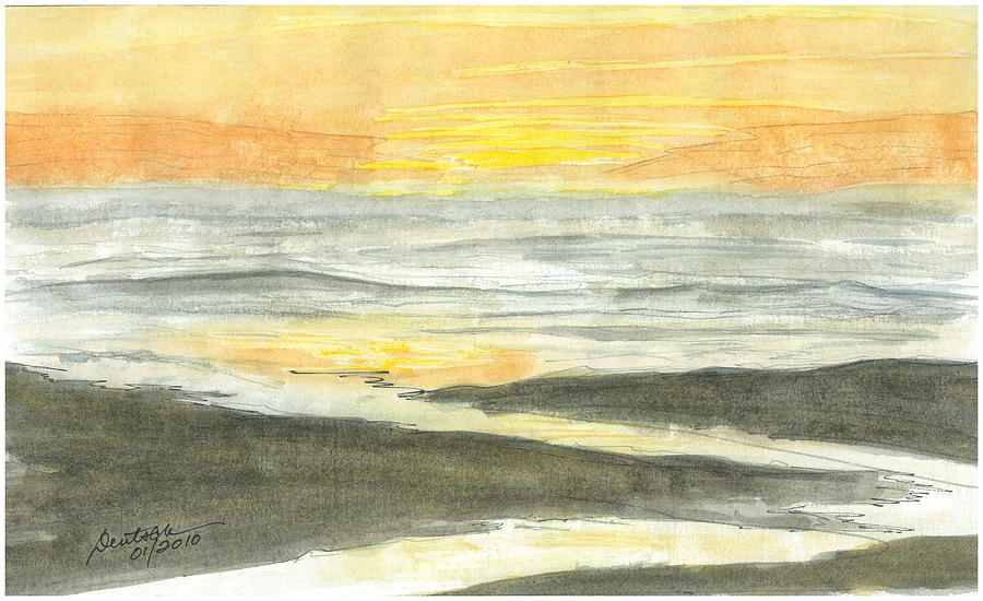 Kalaloch Sunset Sketch Painting by Joel Deutsch