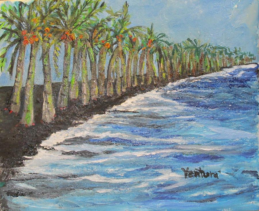 Kalapana Beach Painting by Clare Ventura