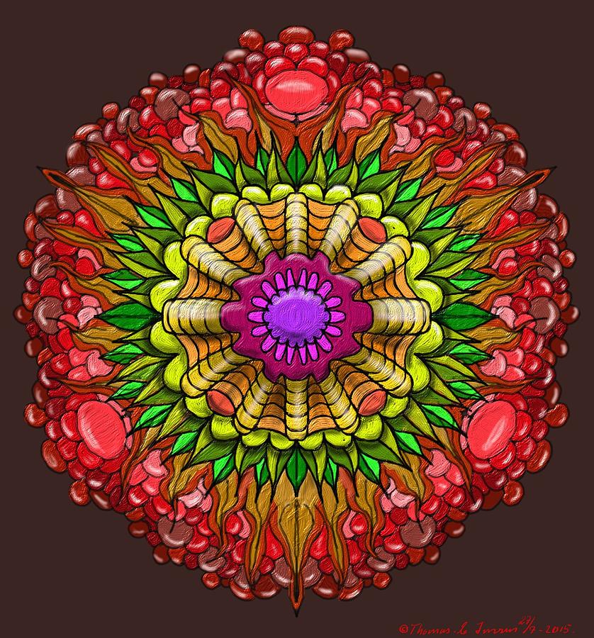 Kaleido Flower W Berry Painting by ThomasE Jensen