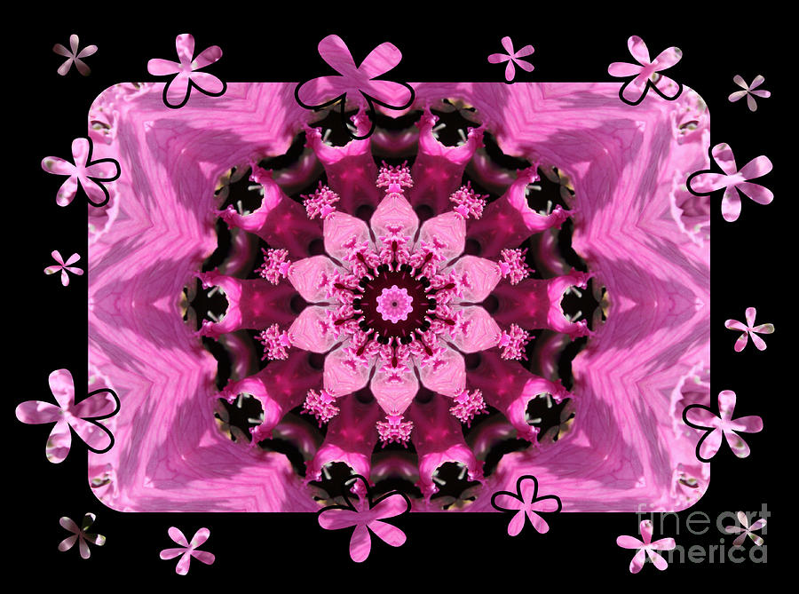 Kaleidoscope 1 with Black Flower Framing Photograph by Carol Groenen