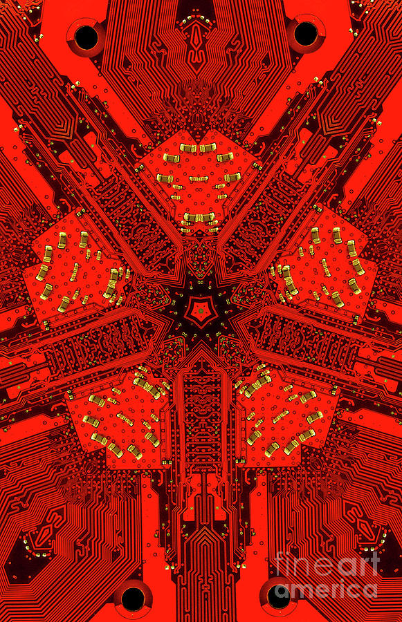 Kaleidoscope 4 of an actual Circuit Bard Digital Art by Amy Cicconi