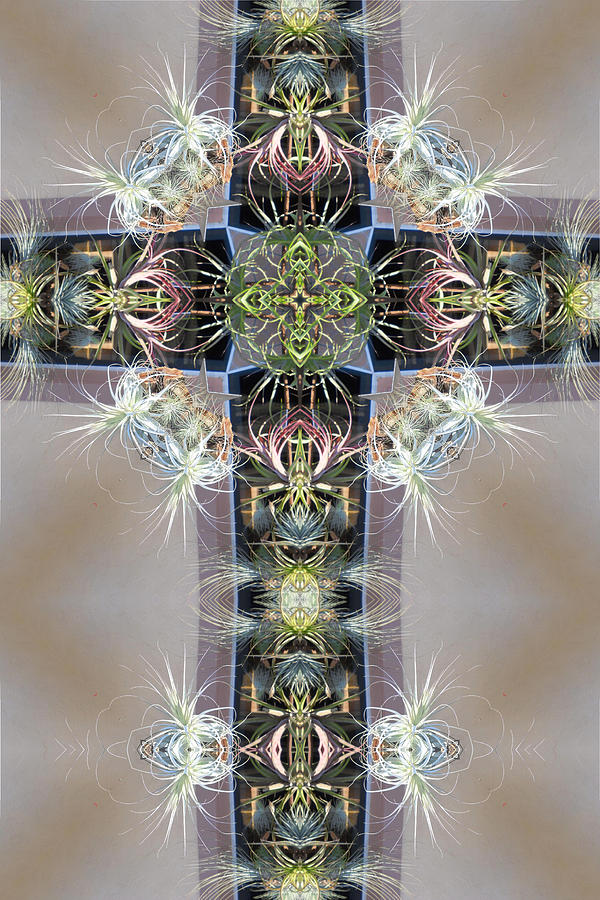 Kaleidoscope Cross Digital Art by Frances Miller