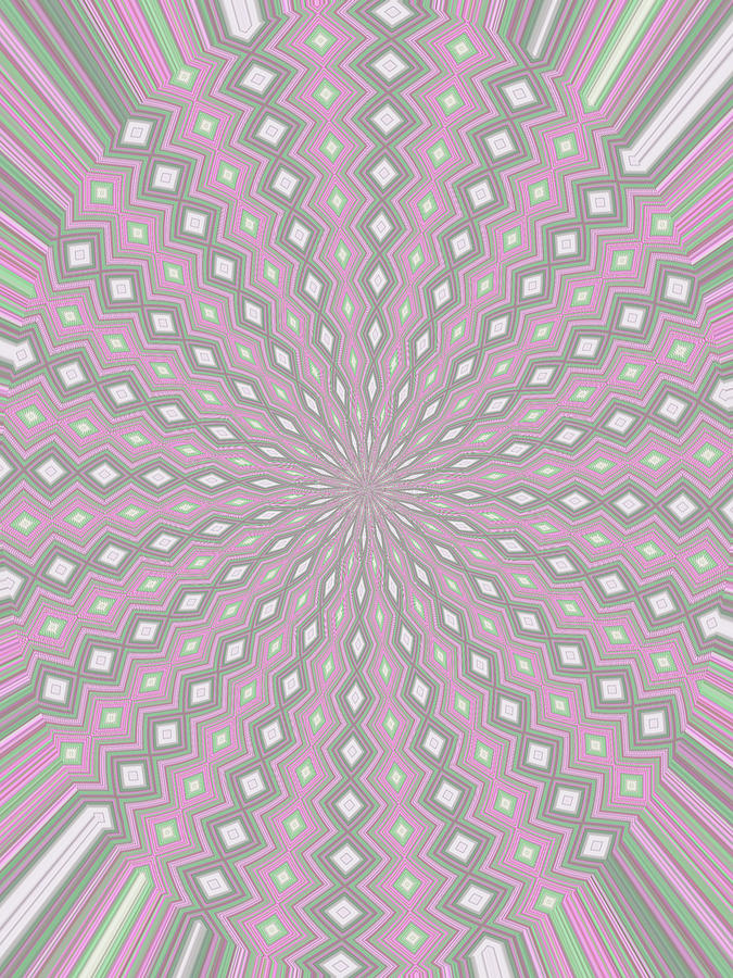 Kaleidoscope Explosion in Pink Digital Art by Marian Bell