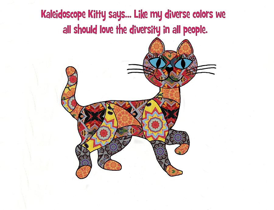 Kaleidoscope Kitty Digital Art by Laura Smith