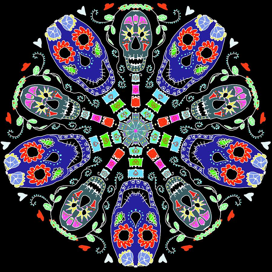 Kaleidoscope of skulls Digital Art by Debra Baldwin