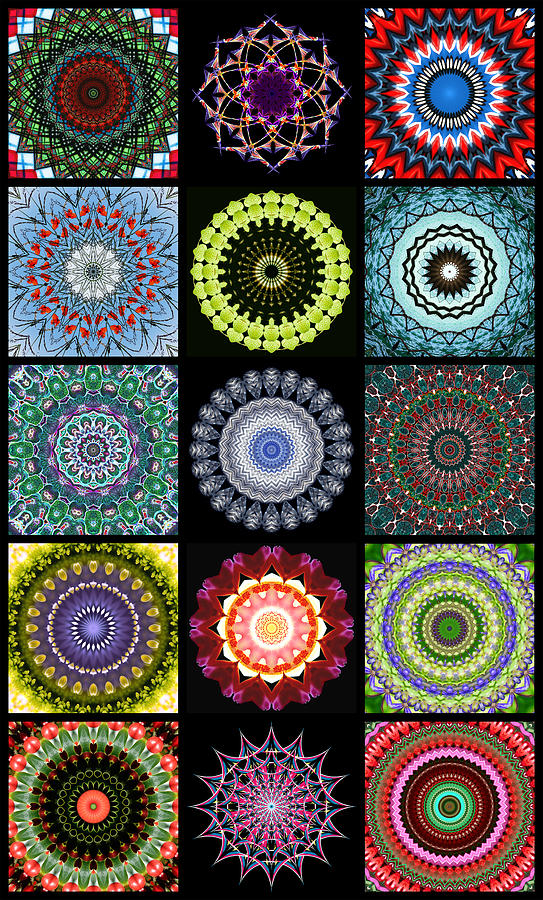 Unique Digital Art - Kaleidoscope Patchwork 1 by Wendy Wilton