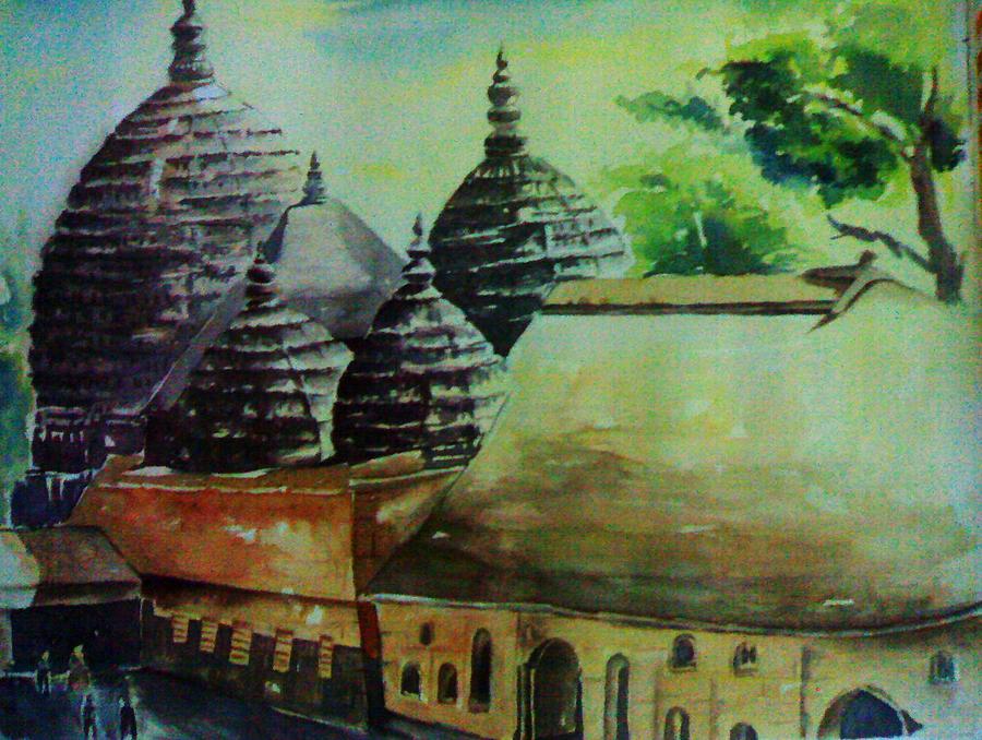 Kamakhya Temple Assam Painting by Sabir Newar