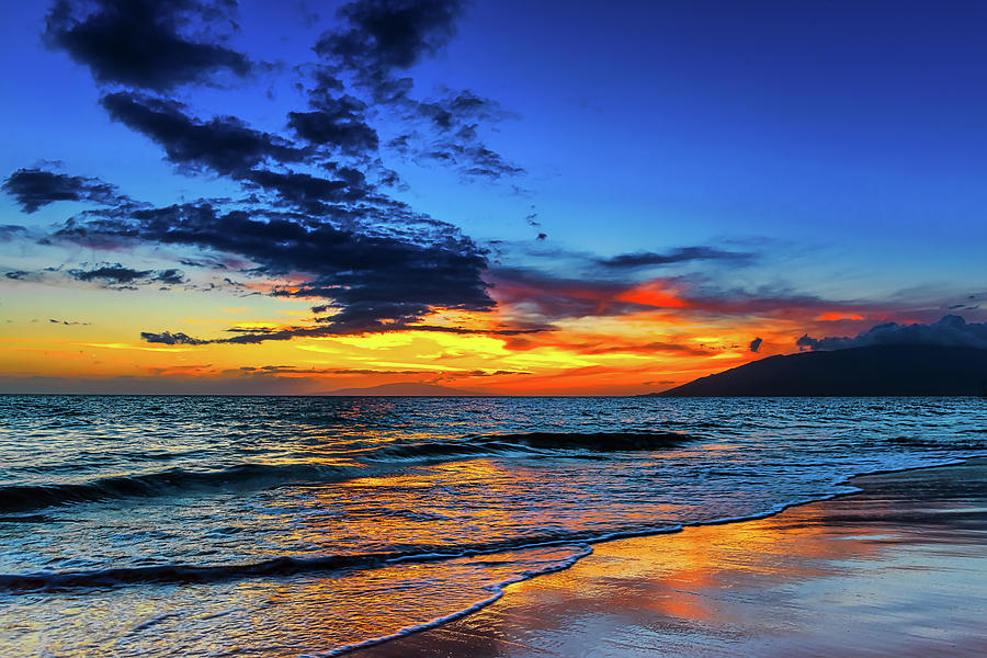 Kihei Photograph - Kamaole II Beach Park Sunset by Dave Fish Kihei Photograph - Kamaole II Beach Park Sunset by Dave Fish