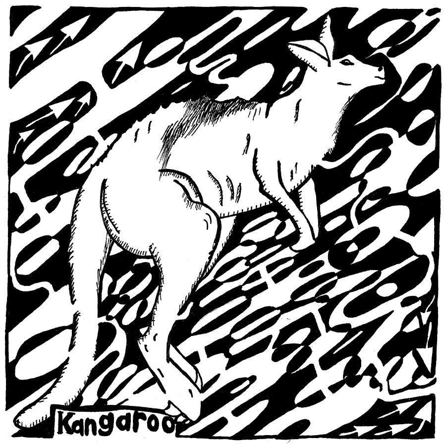 Kangaroo Drawing - Kangaroo Maze by Yonatan Frimer Maze Artist