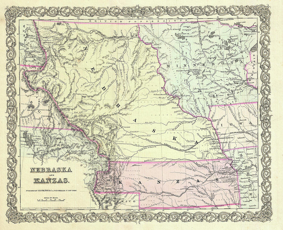 Kansas and Nebraska 1855 Drawing by Mountain Dreams