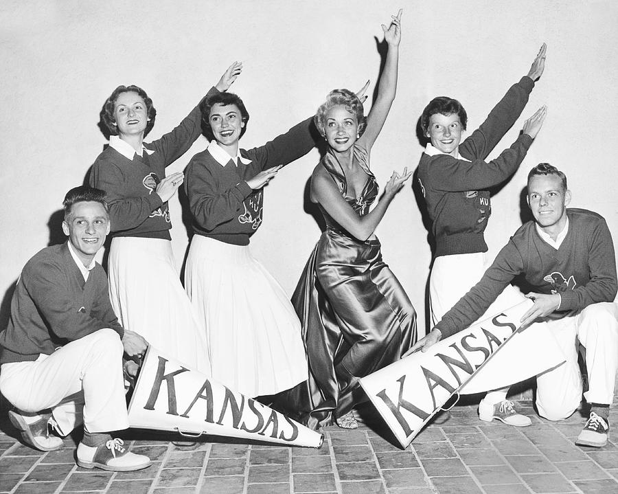 Kansas Cheerleader Squad Photograph by Underwood Archives Irving Antler ...