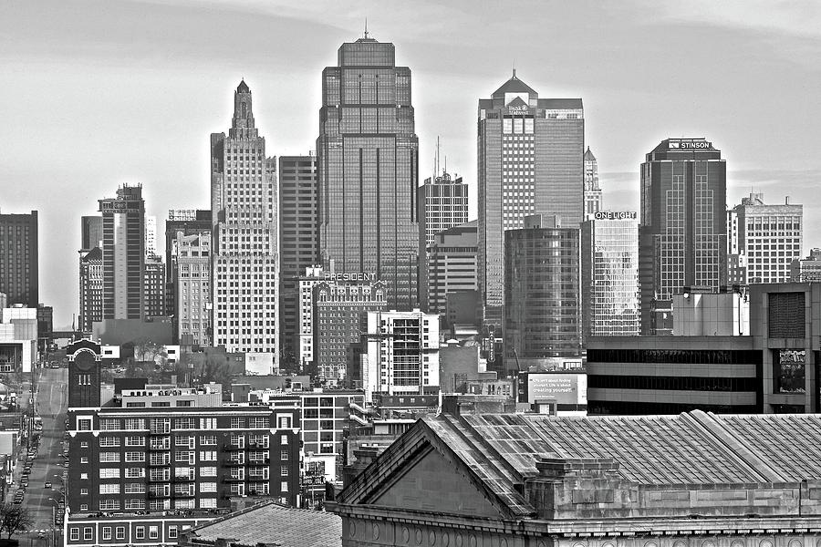 Kansas City Black and White from Above Photograph by Frozen in Time Fine Art Photography