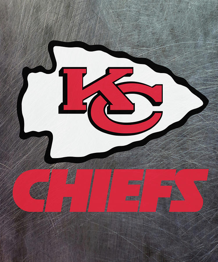 Kansas City Chiefs on an abraded steel texture Mixed Media by Movie Poster Prints