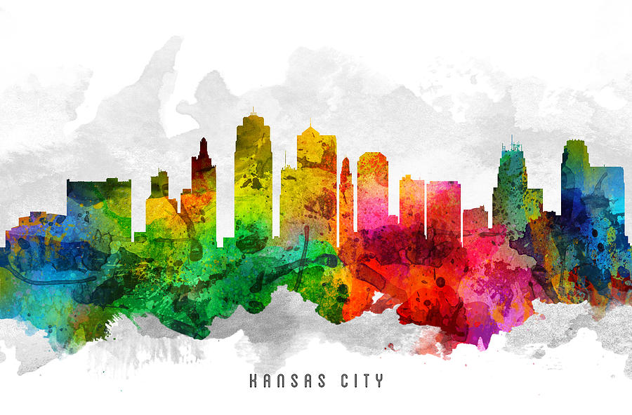 Kansas City Painting - Kansas City Missouri Cityscape 12 by Aged Pixel