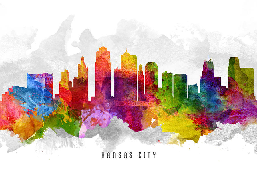 Kansas City Painting - Kansas City Missouri Cityscape 13 by Aged Pixel