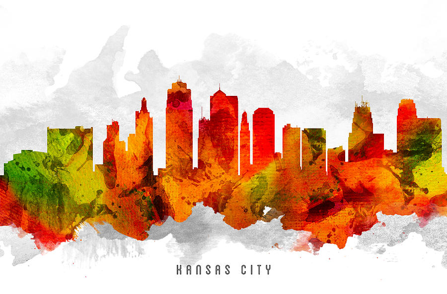 Kansas City Painting - Kansas City Missouri Cityscape 15 by Aged Pixel