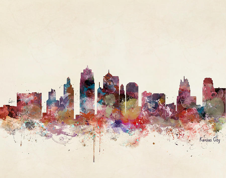 Kansas City Missouri Skyline Painting by Bri Buckley