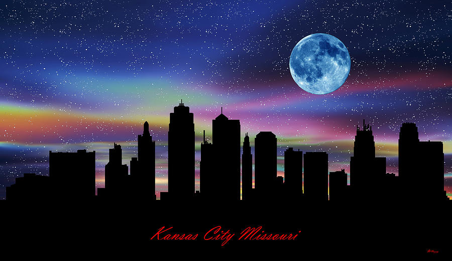 Kansas City Missouri Twilight Skyline Digital Art by Gregory Murray