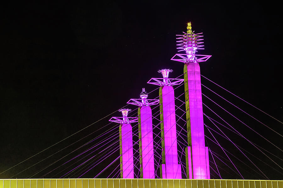 Kansas City Photograph - Kansas City Pylons In Pink by Steven Bateson