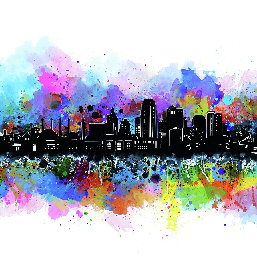 Kansas City Skyline Artistic 2 Digital Art