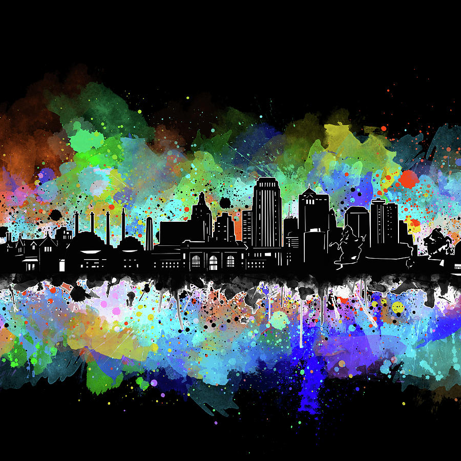 Kansas City Skyline Artistic 4 Digital Art by Bekim M
