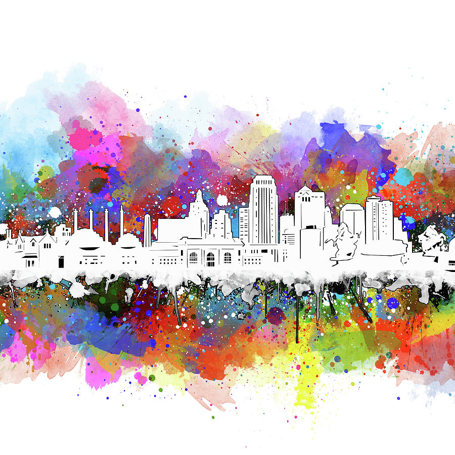 Kansas City Skyline Artistic Digital Art by Bekim M