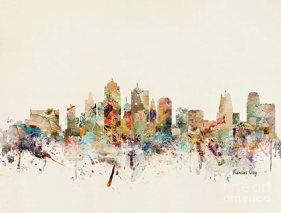 Kansas City Missouri Painting - Kansas City Skyline by Bri Buckley