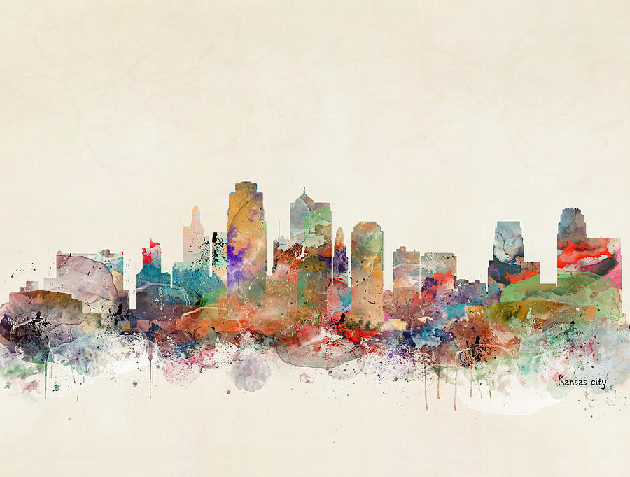 Kansas City Skyline Painting by Bri Buckley