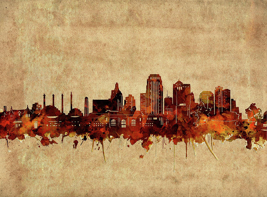 Kansas City Skyline Vintage 2 Digital Art by Bekim M
