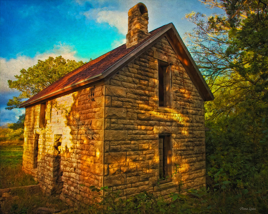 Kansas Countryside Stone House Photograph by Anna Louise