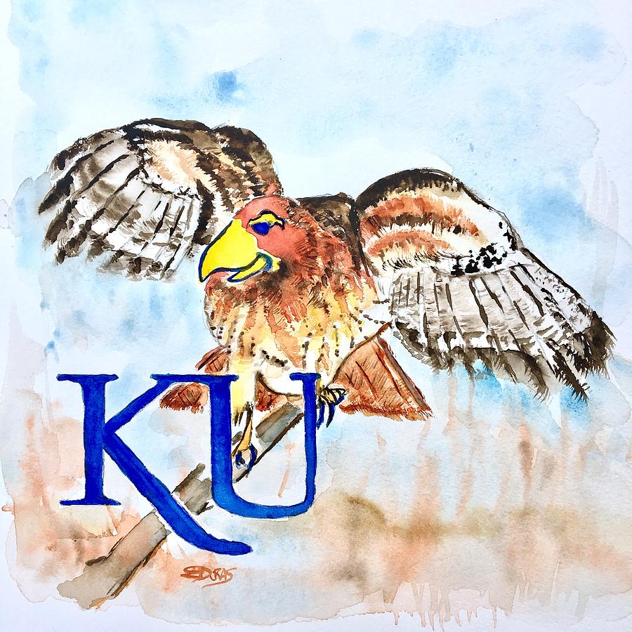 Kansas Jayhawks Painting by Elaine Duras