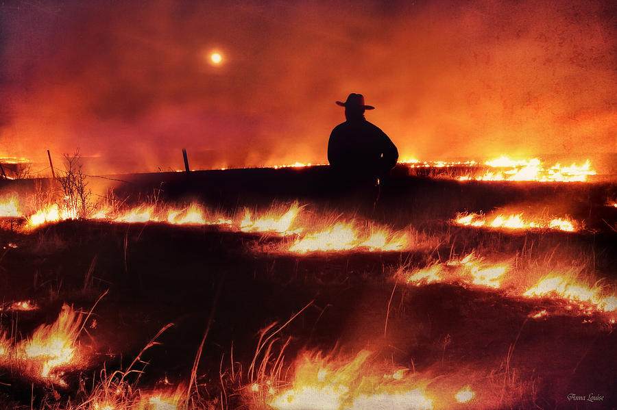 Kansas Prairie Controlled Burn Photograph by Anna Louise
