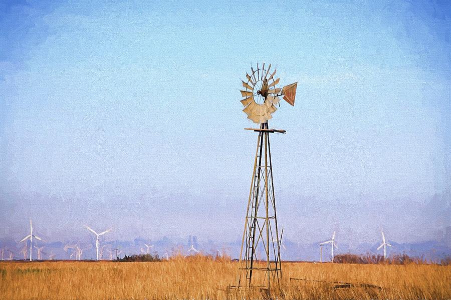 Kansas Windmills Digital Art by JC Findley