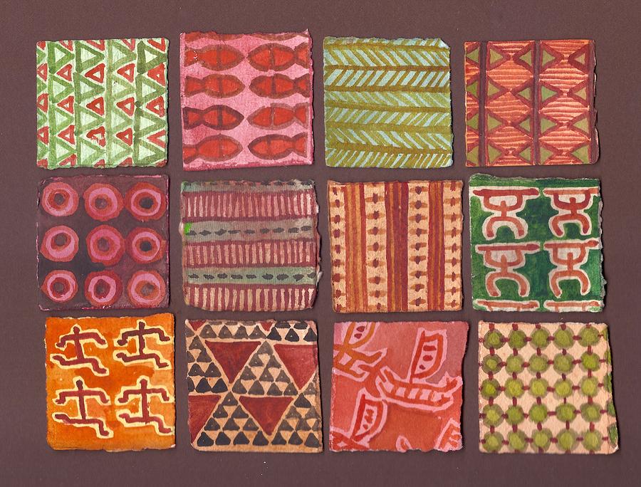 Pattern Painting - Kapa Squares 2 by Cynthia Conklin