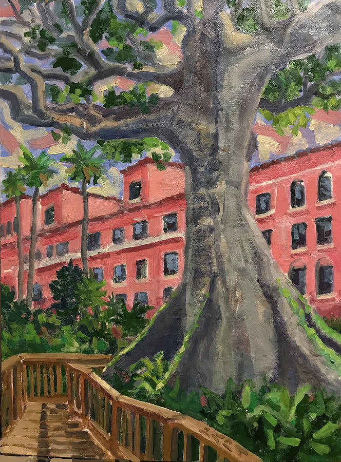 Kapok Tree at Boca Raton Resort Painting by Ralph Papa