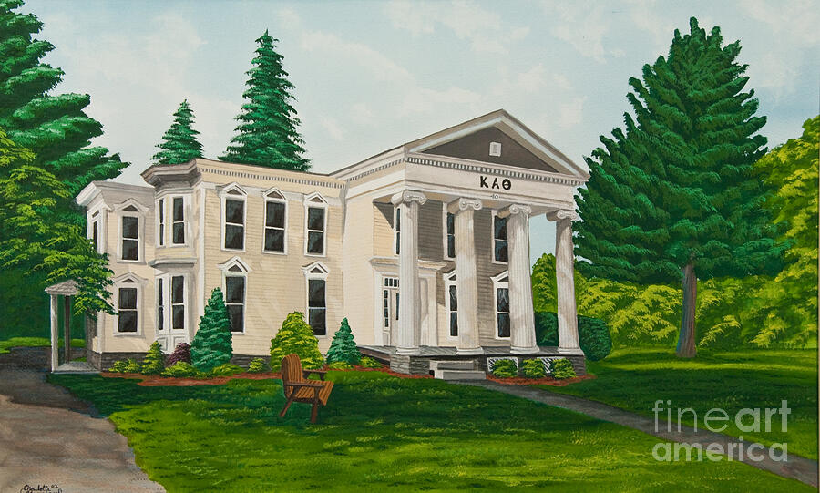 Frat House Painting - Kappa Alpha Theta by Charlotte Blanchard