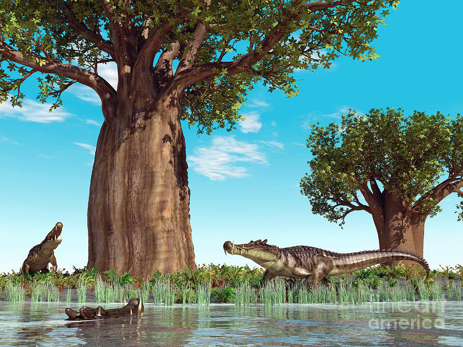 Nature Digital Art - Kaprosuchus Crocodyliforms by Walter Myers