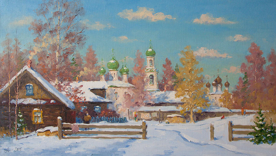 Winter Painting - Kargopol. February by Alexander Alexandrovsky