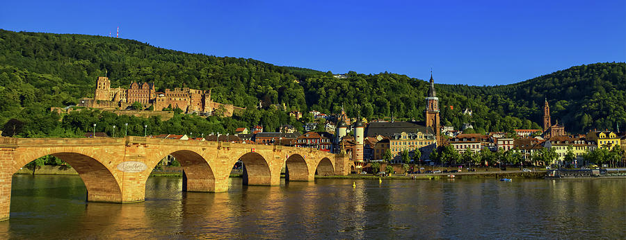 Karl Theodor or old bridge and castle, Heidelberg, Germany Photograph by Elenarts - Elena Duvernay photo