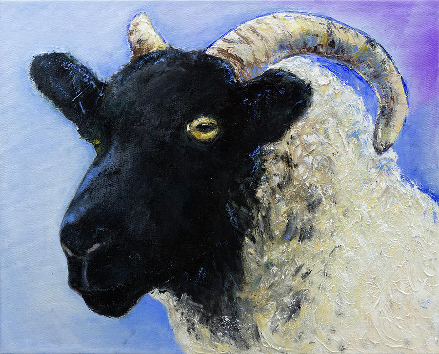 Sheep Painting - Karma by Brenda Peo