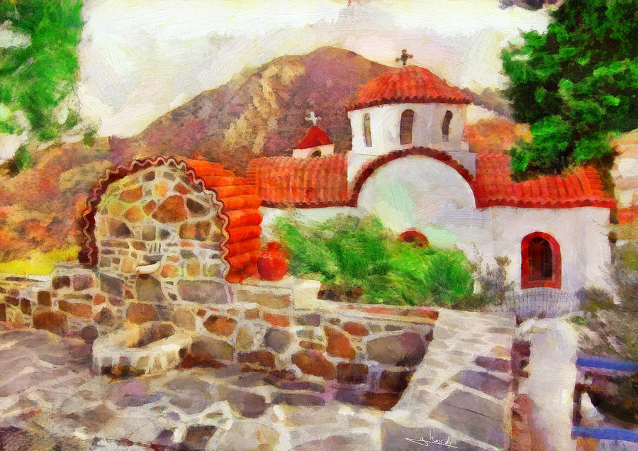 Karpathos island 2 Painting by George Rossidis