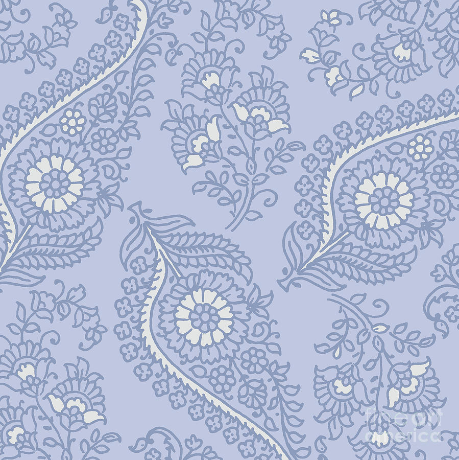 Blue Paisley Painting - Kasbah Blue Paisley II by Mindy Sommers