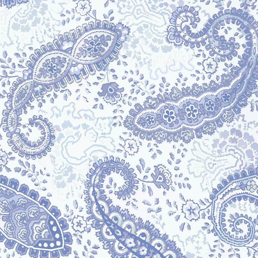 Kasbah Blue Paisley Painting by Mindy Sommers