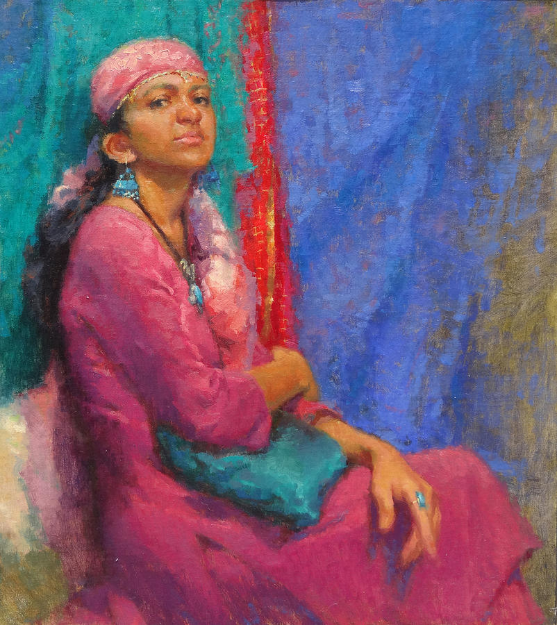 Impressionism Painting - Kashmir ki kali - Girl from Kashmir by Snehal Page