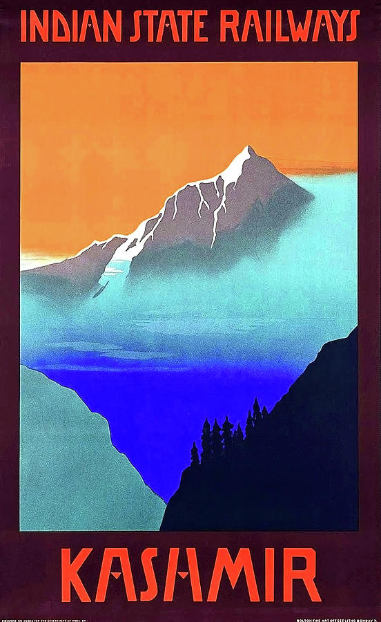 Kashmir, mountains, Indian state railways Painting by Long Shot