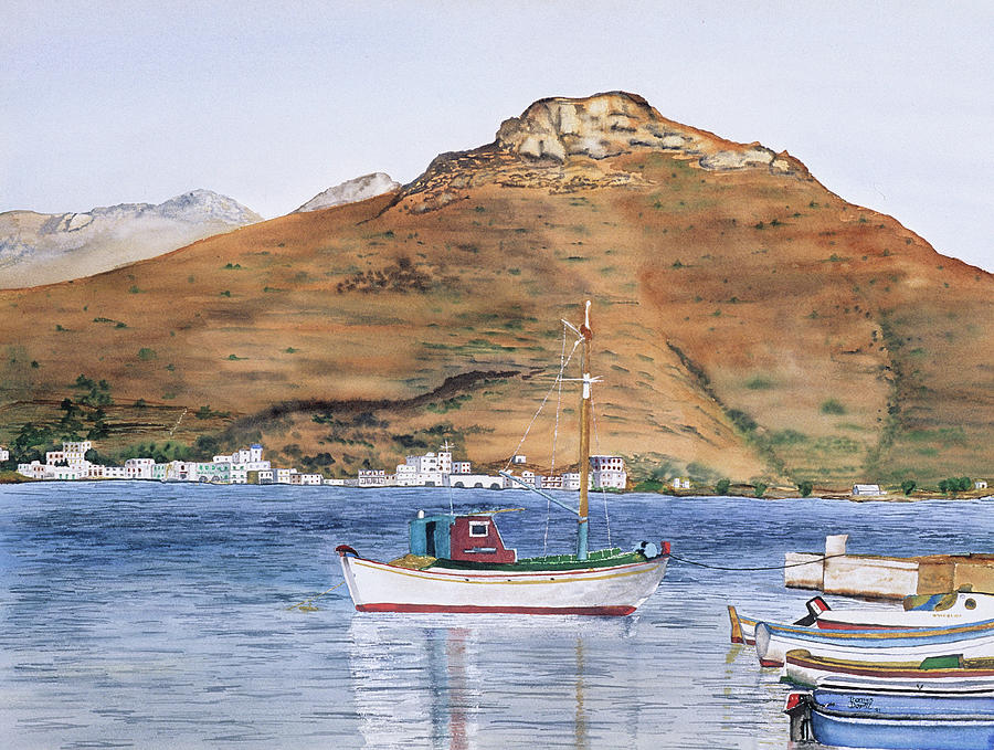 Boat Painting - Katapola by Tom Dorsz