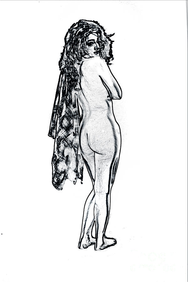 Nude Photograph - Kate in Nude Fine Art Drawings Nude Girl Prints 1179.01 by Kendree Miller