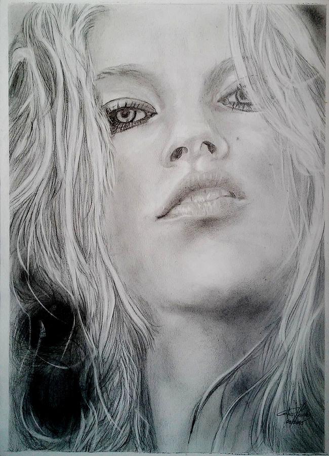 Kate Moss Drawing by Carlos Mendes - Fine Art America