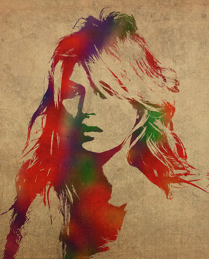 Kate Moss Watercolor Portrait Mixed Media by Design Turnpike | Fine Art ...