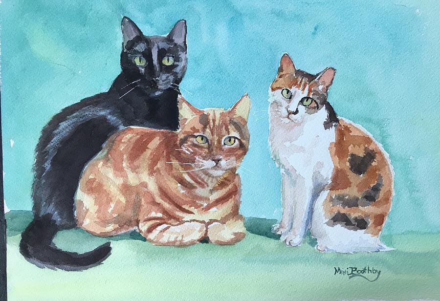 Katess cats Painting by Mimi Boothby